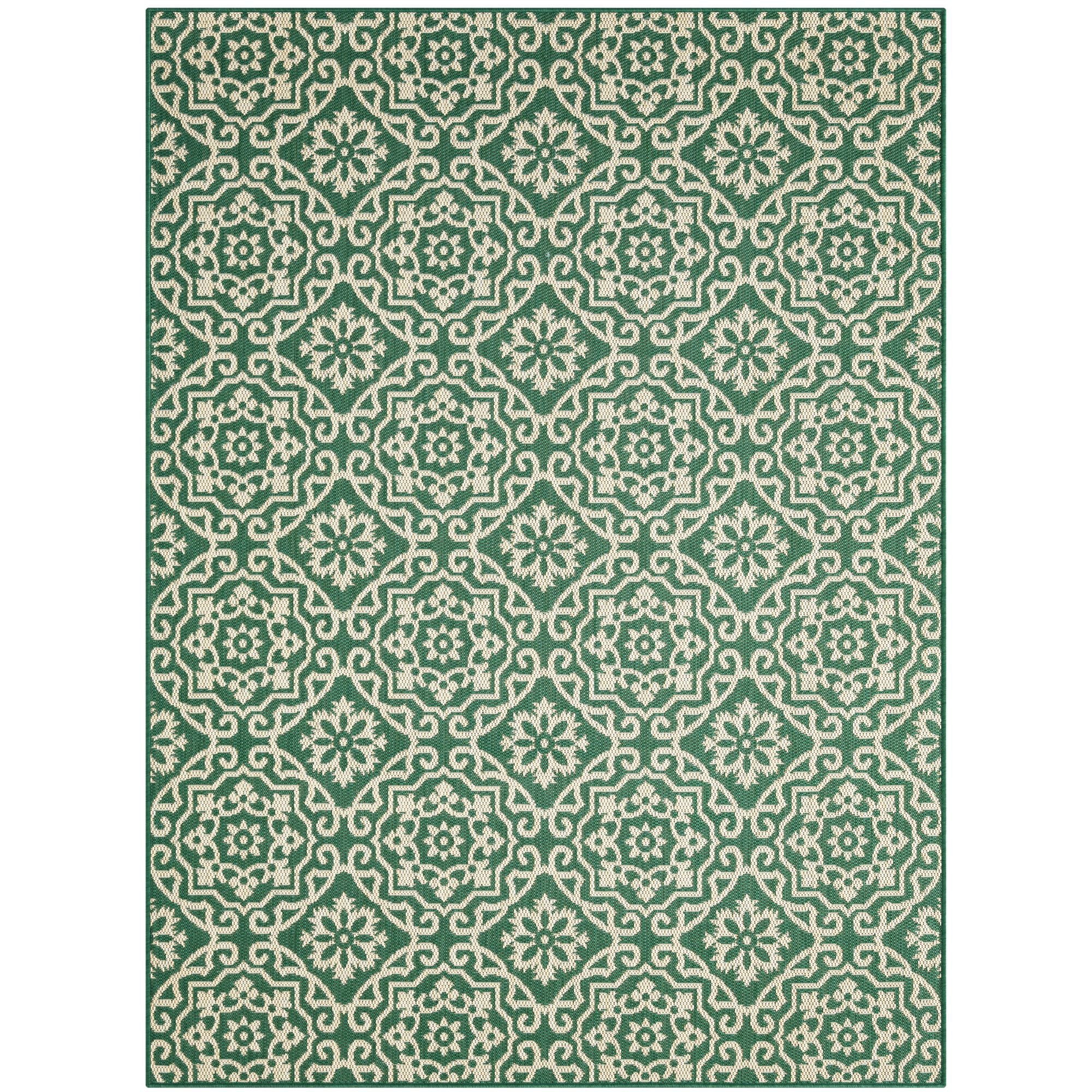 Nicole Miller New York Patio Country Danica Indoor/Outdoor Area Rug, Green/Beige, 7'9"x10'2"