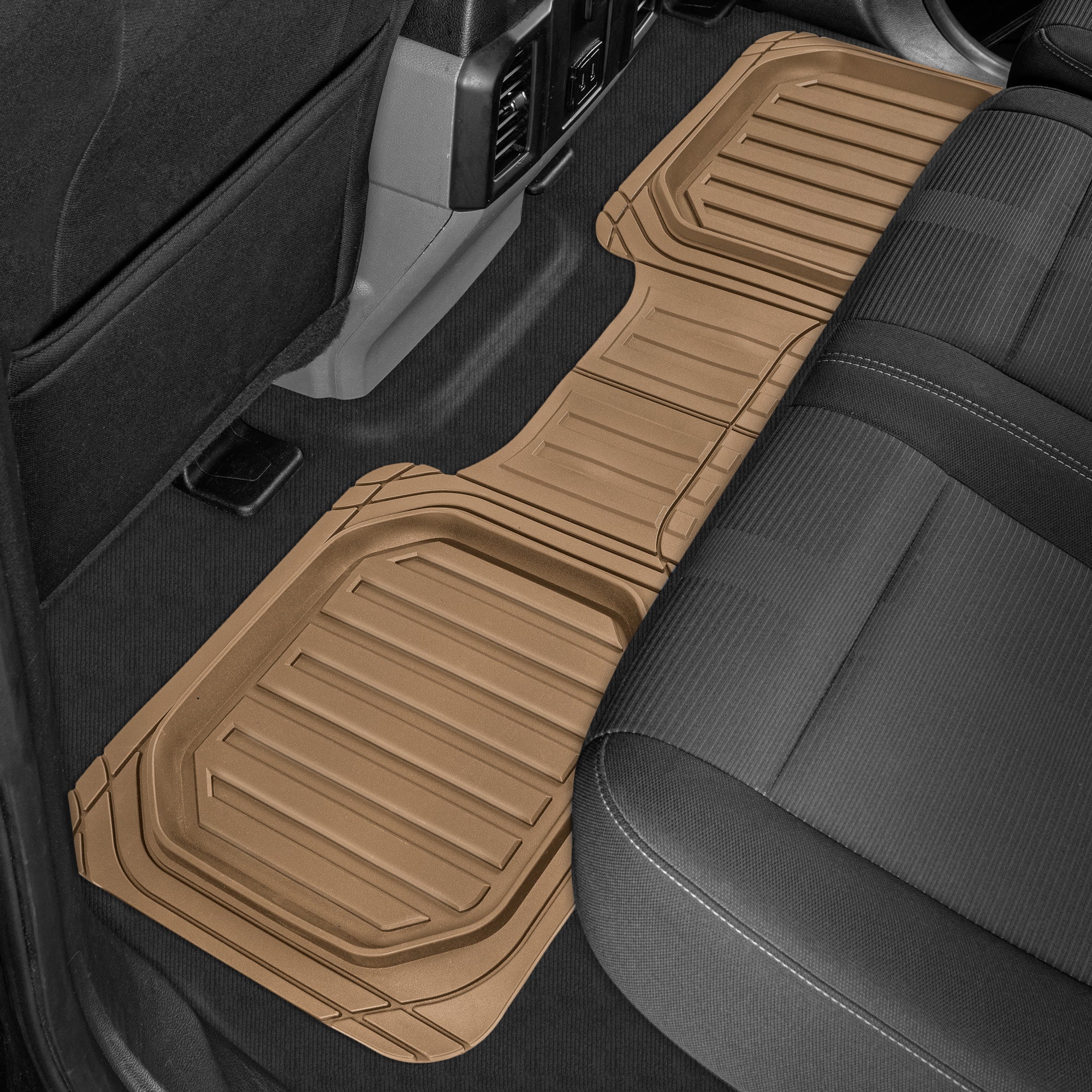 CAT CAMT-9013 (3-Piece) Deep Dish Rubber Truck Floor Mats， Trim To Fit for Car Truck SUV and Van， All Weather Total Protection Durable Liners Heavy Duty Odorless