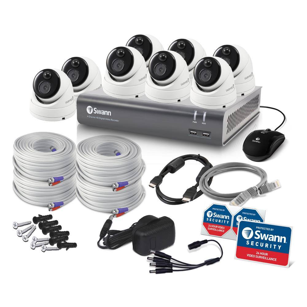 Swann 8-Channel 1080p 1TB DVR Security Camera System with 8 Wired Dome Cameras SWDVK-84580V8D