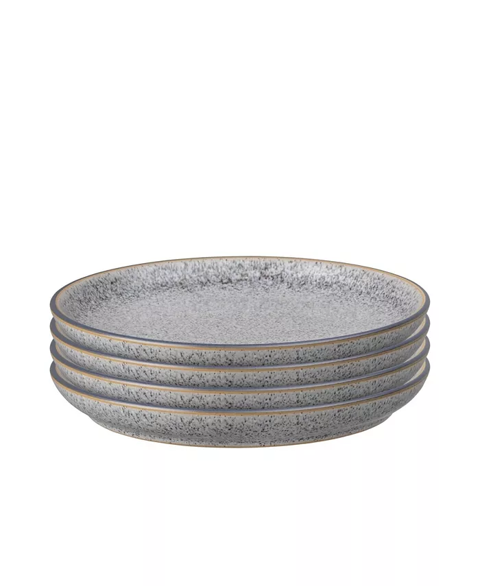 Denby Studio Craft Grey 4 Piece Medium Coupe Plate Set