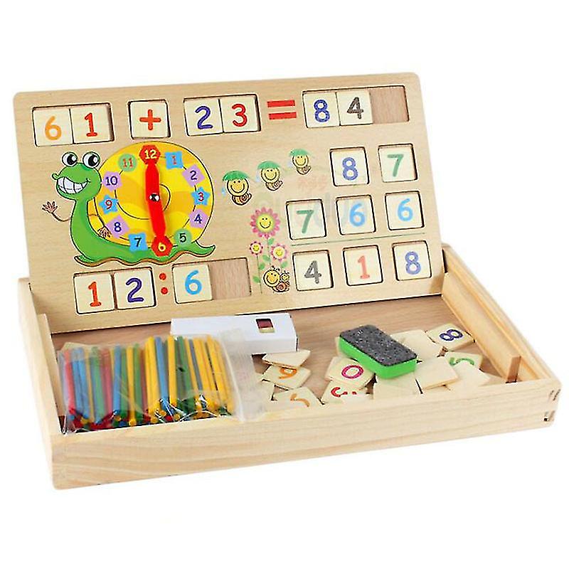 Math Toy Wooden Learning Box Number Learning Game With Drawing Wooden Board Educational Toys For Children