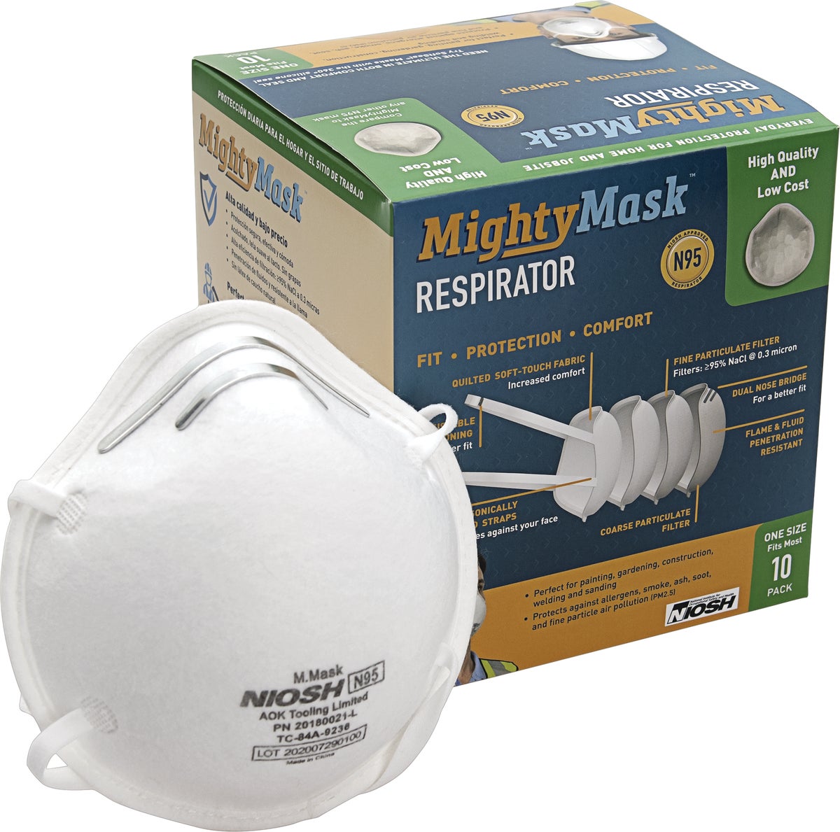 Mighty Mask N95 Dustamp Face Mask Disposable