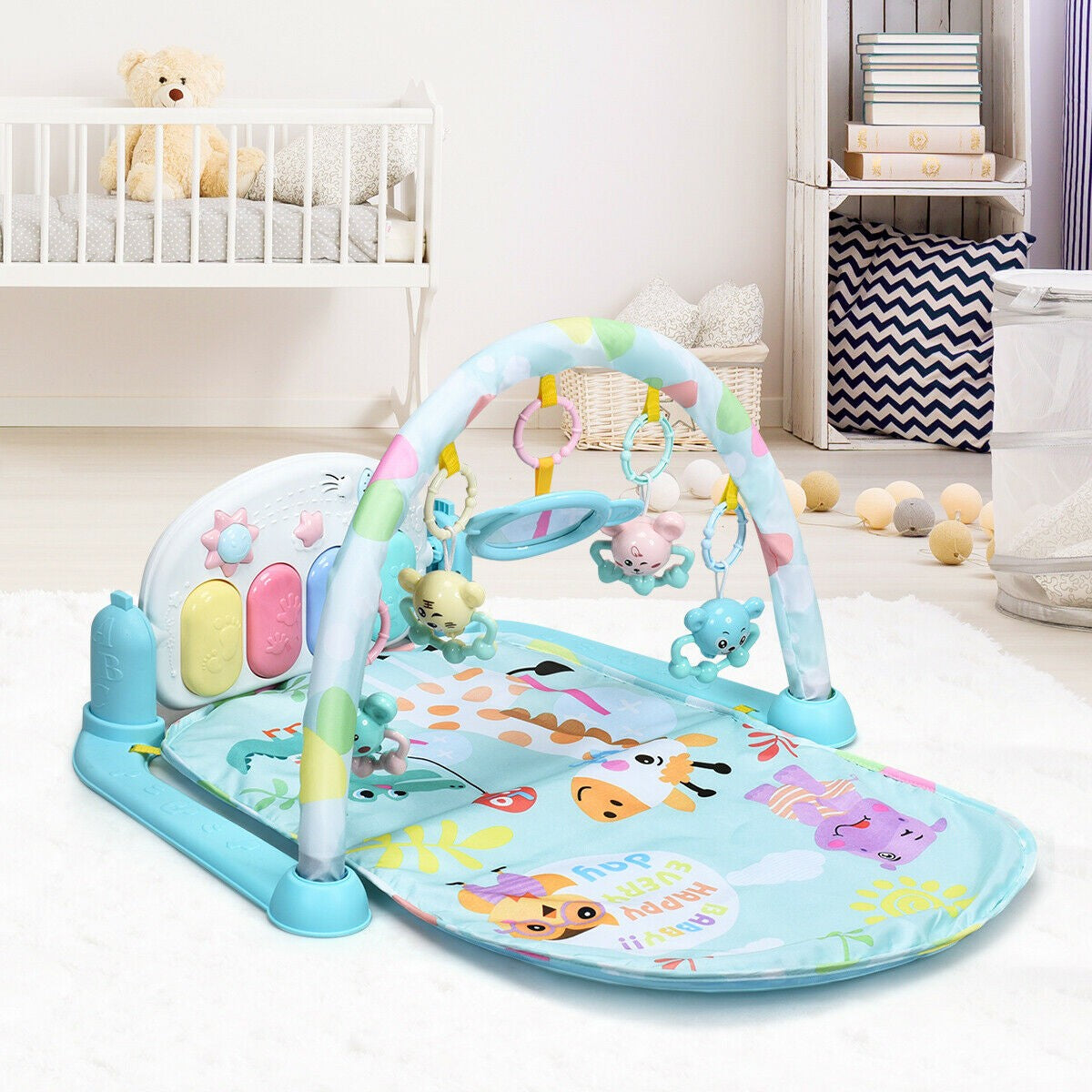 Baby Play Mat, Kick and Play Gym with Detachable Piano