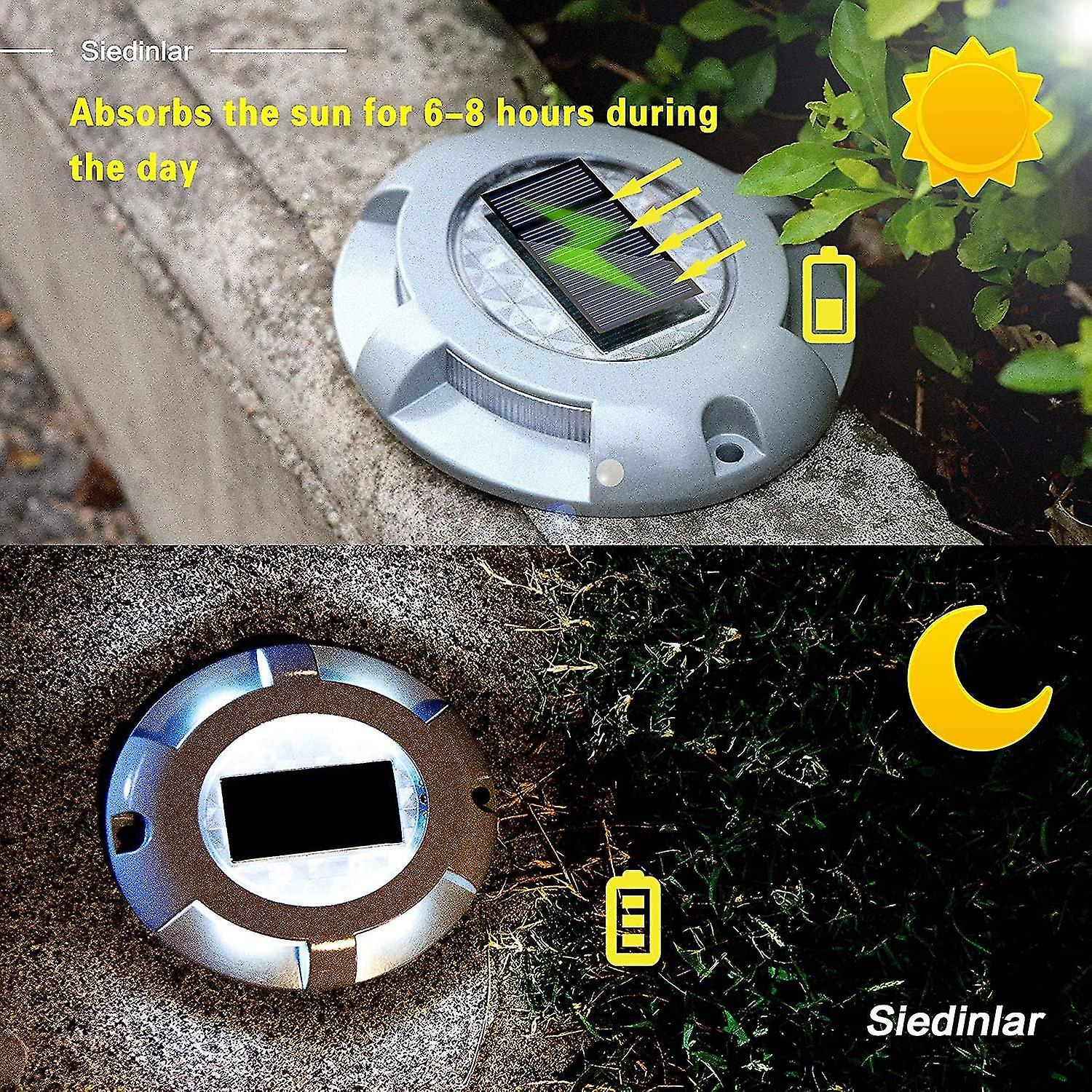 Solar Deck Lights Driveway Dock Light Led Solar Powered Outdoor Waterproof Road Markers