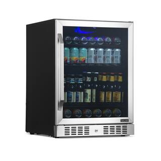 NewAir 24 in. 177 Can Capacity Built-in or Freestanding Beverage Refrigerator and Cooler NBC177SS00