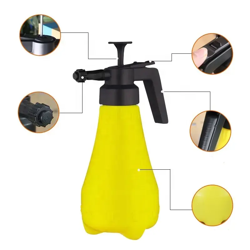 Shianku Food Grade 1800 ML Corrosion Resistant Sprayer Bottle Yellow Color Chemical Fine Mist Garden Sprayer