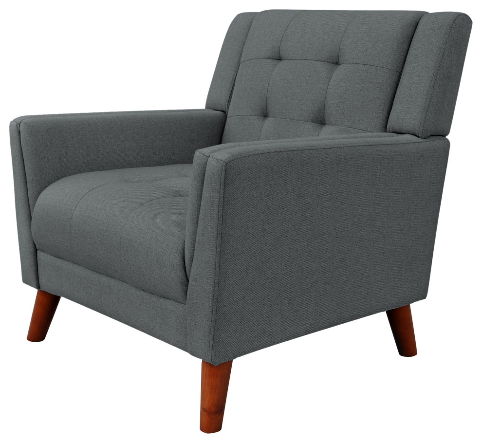 GDF Studio Evelyn Mid Century Modern Fabric Arm Chair   Midcentury   Armchairs And Accent Chairs   by GDFStudio  Houzz