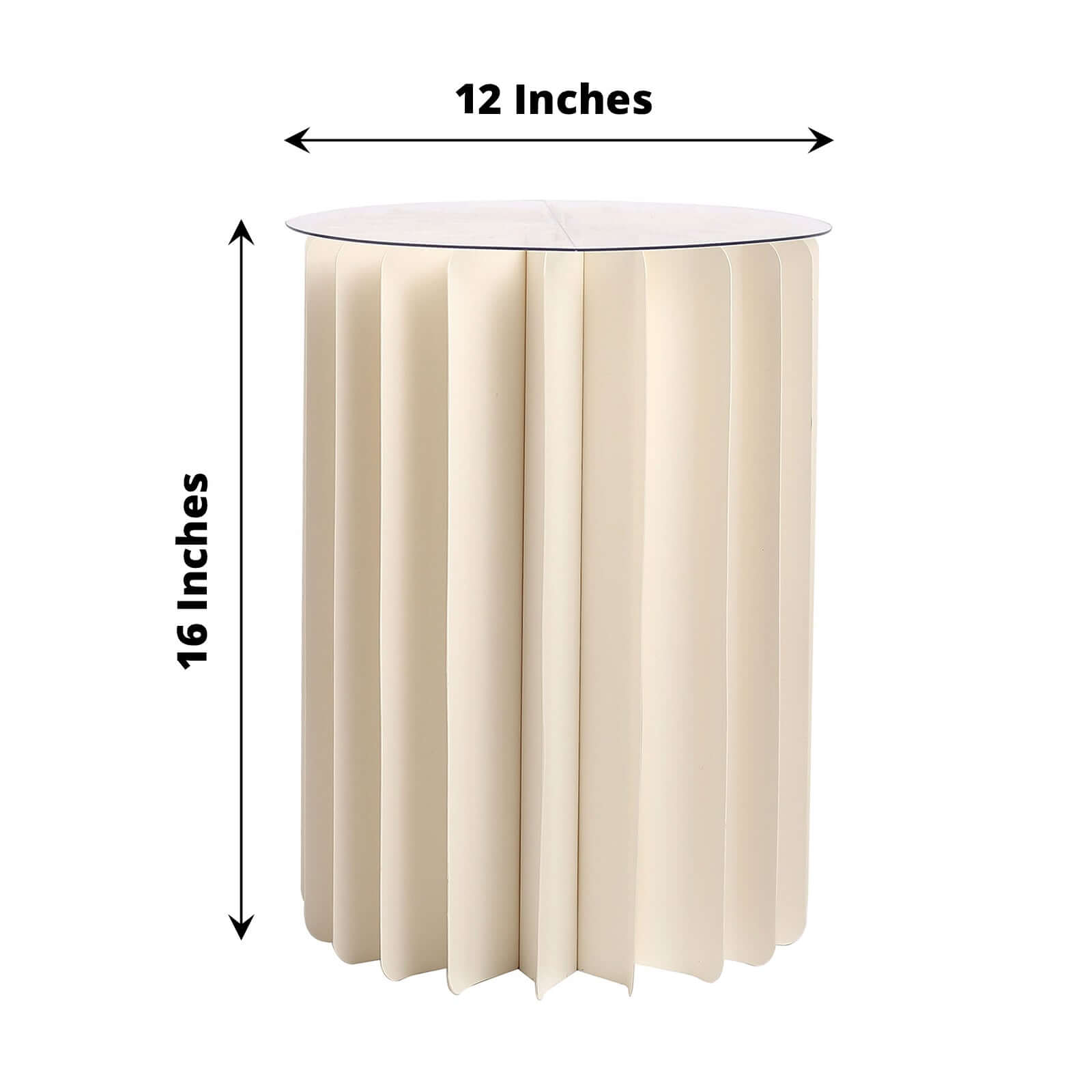 Ivory Cylinder Pillar Pedestal Stand, Display Column Stand With Top Plate 16