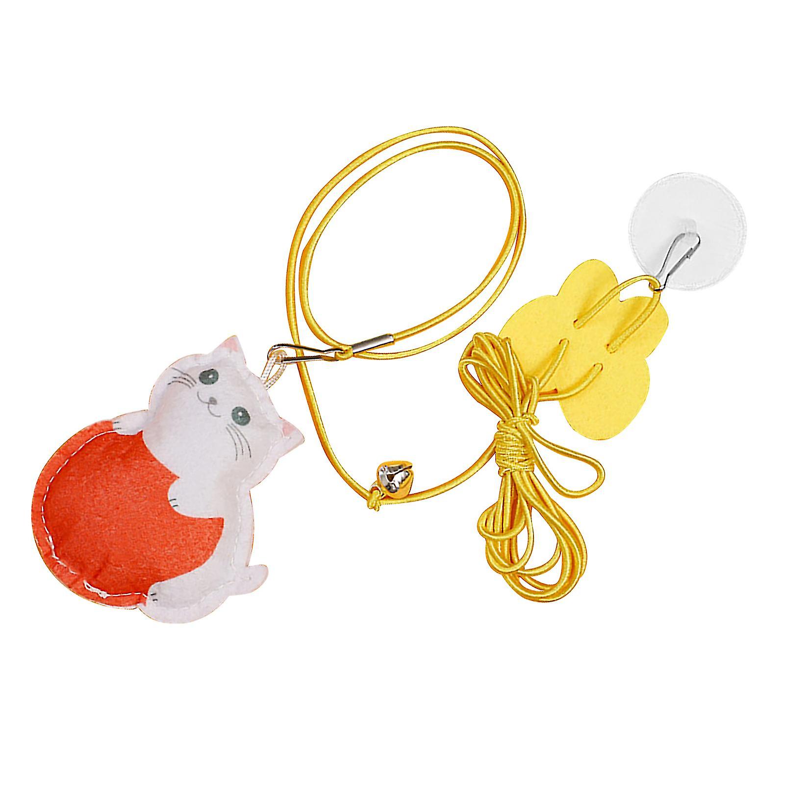 Door Cat Teaser Toy Retractable Replaceable Felt Pendant Elastic Rope Interactive Doorway Kitten Toy Kitten