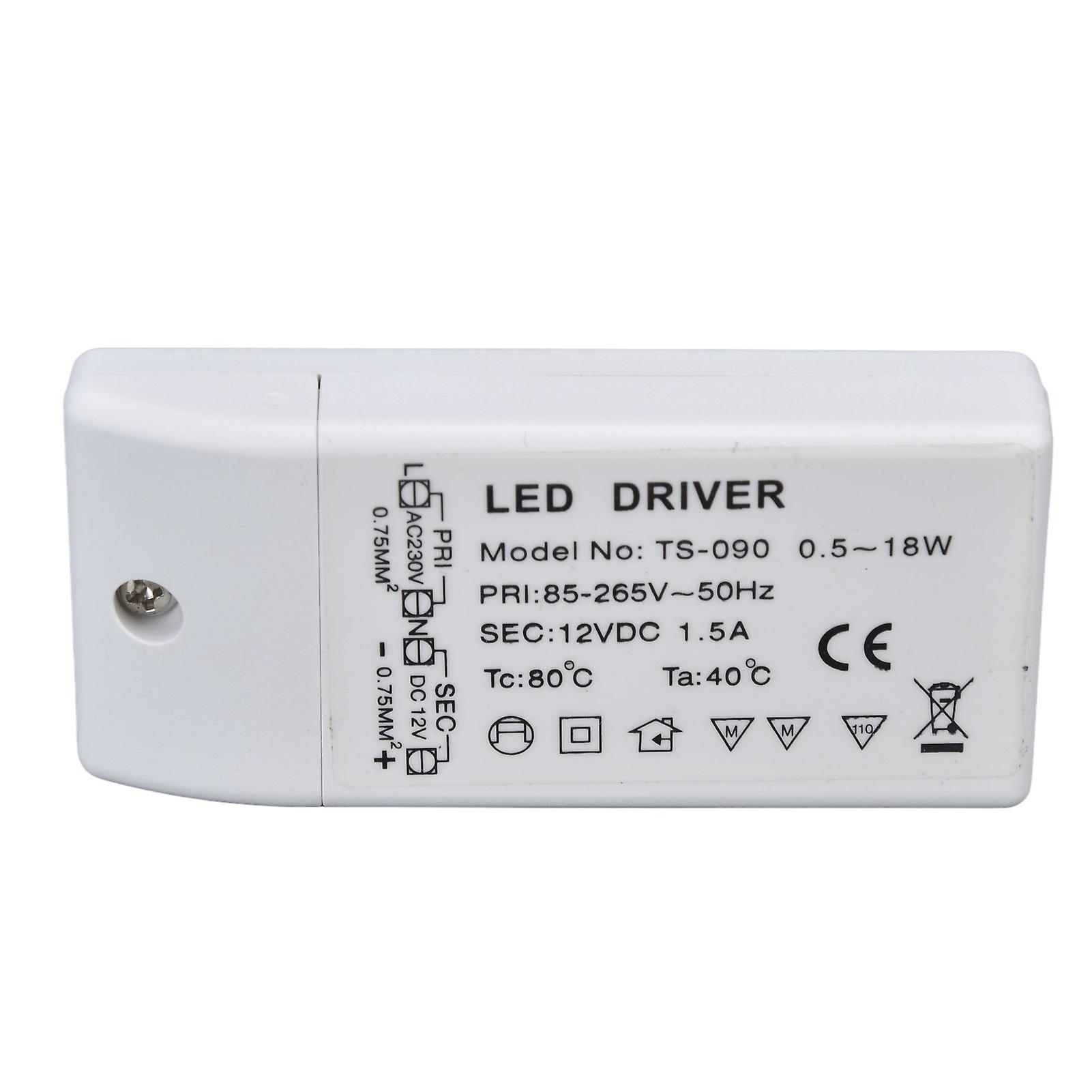 Led Transformer 18w 12vdc 1.5a Constant Current Led Driver For Cabinet Light Diy Lamp Ac 85265v