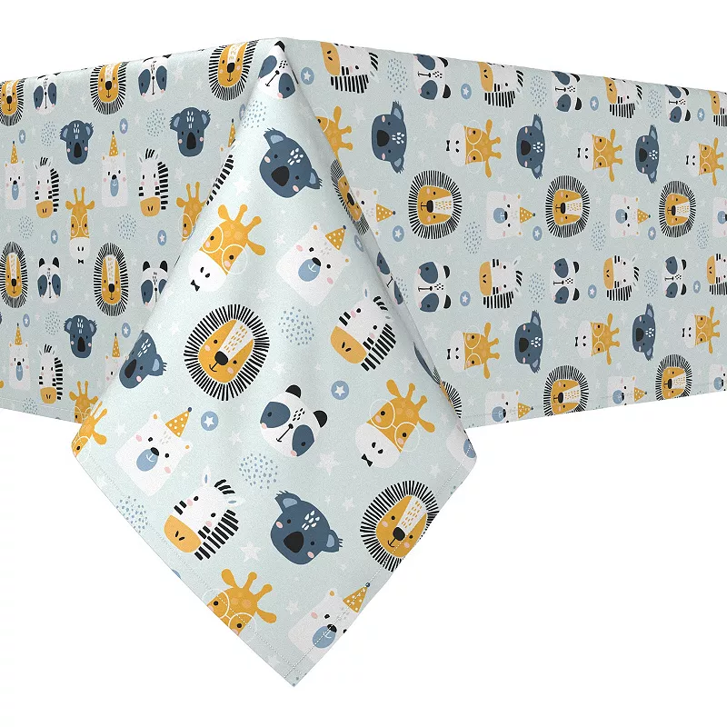 Rectangular Tablecloth， 100% Cotton， 52x104， Animal Faces