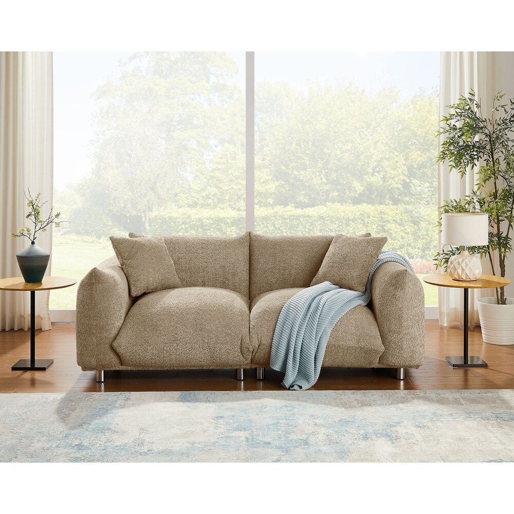 78.2nch Wide Boucle Sofa  Scandinavian style Couch  Loveseat