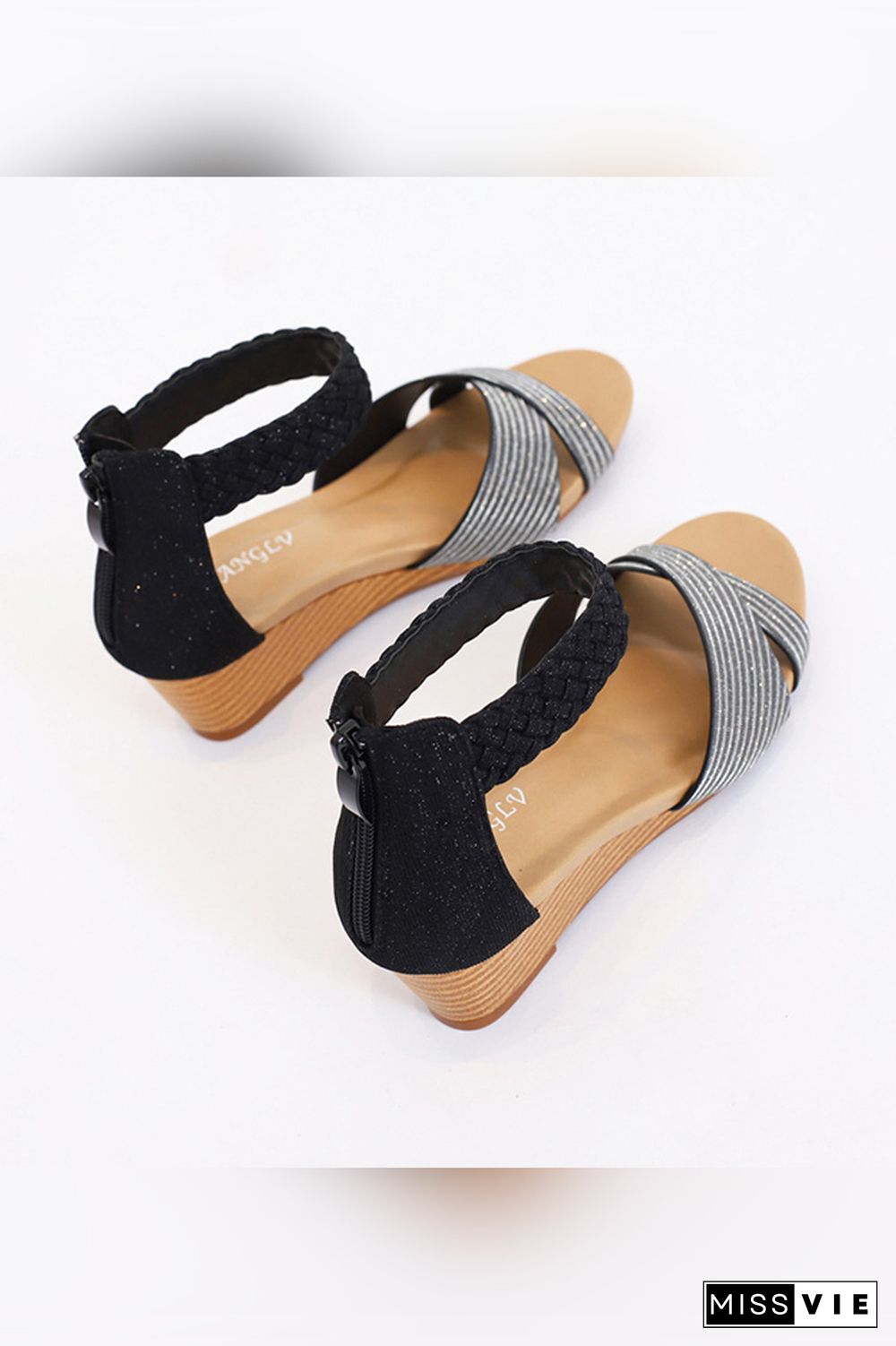 Peep-Toe Wedged-Heel Sandals Wholesale