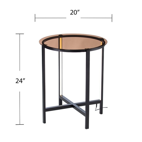 SEI Furniture Sandival Round Side Table w/ LED Lighting