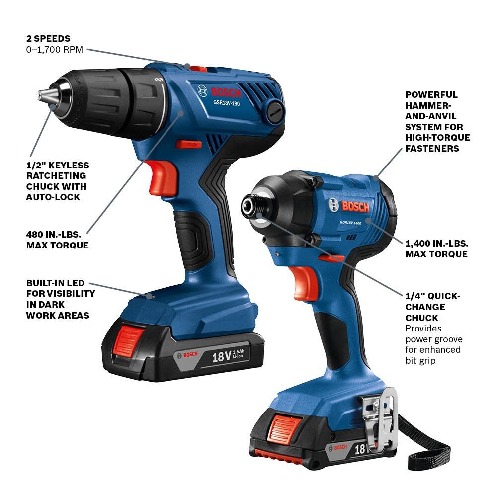 Bosch 18V 2 Tool Combo Kit GXL18V-26B22 from Bosch