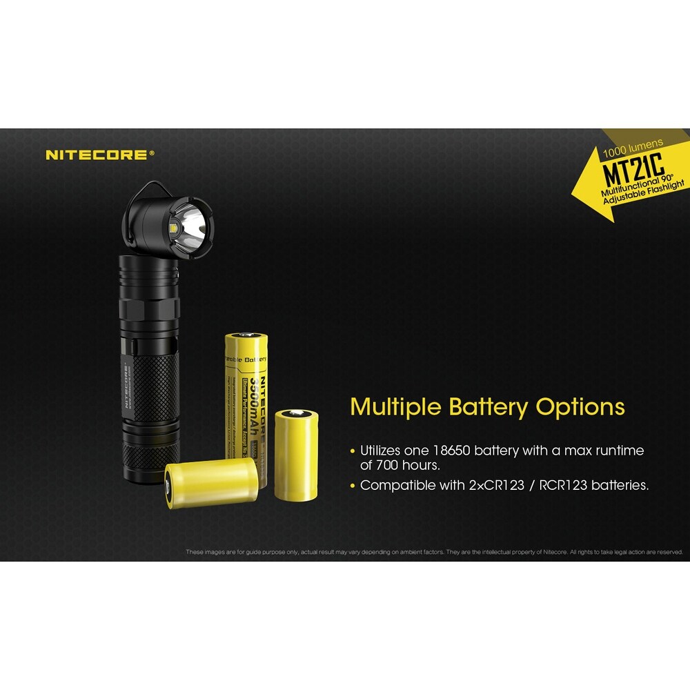 NITECORE 1000 Lumen Multifunctional 90 Degree Adjustable Flashlight