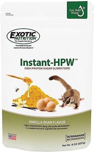 Exotic Nutrition Instant-HPW Original Flavor Small Pet Food， 8-oz bag