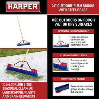 HARPER 24 in. Outdoor WetDry Push Broom 7924P1