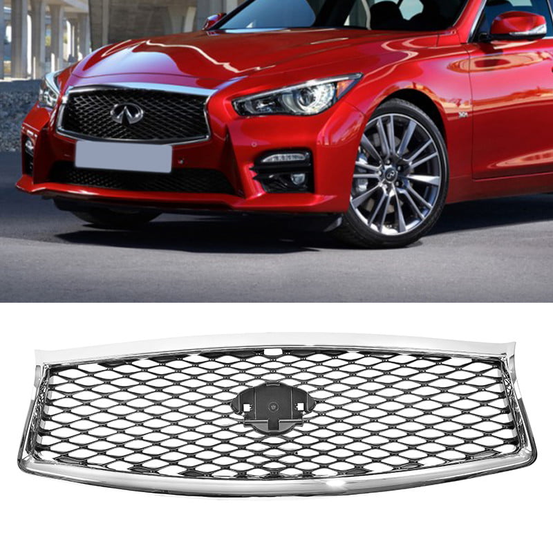 For 2014-2017 Infiniti Q50 Front Bumper Center Grille OE Chrome Conversion Kit