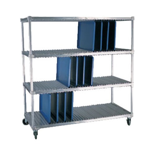 New Age Industrial 95413 Adjustable Mobile Tray Drying Rack， 2 Levels