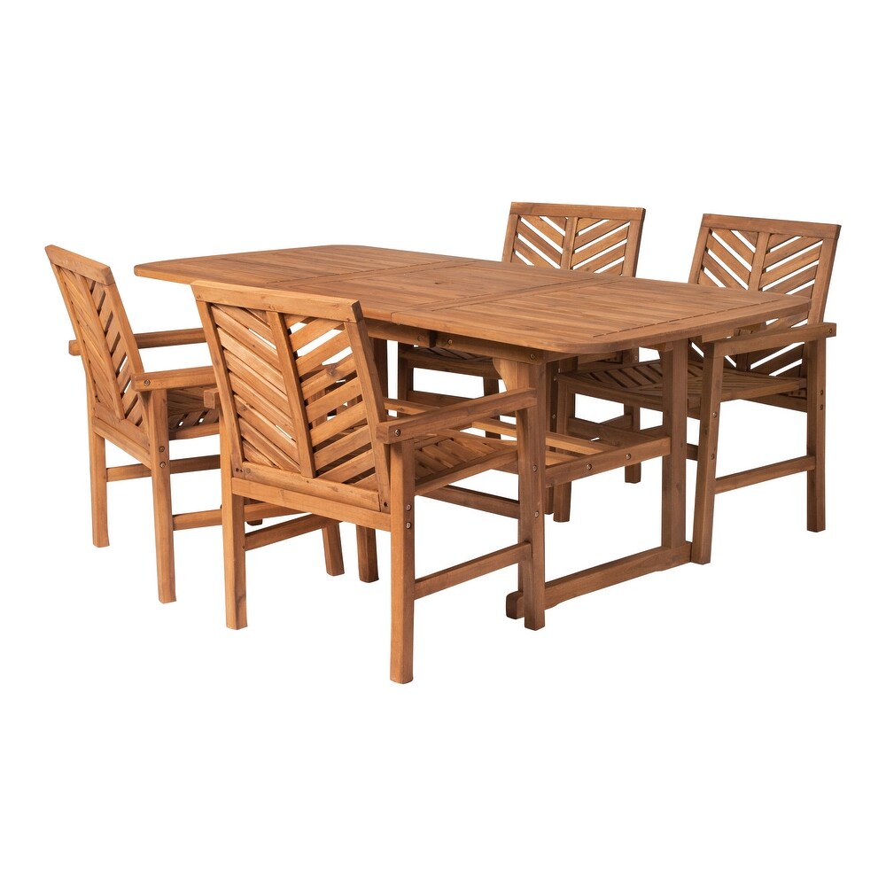 Middlebrook Hydaburg 5 Piece Acacia Extension Dining Set