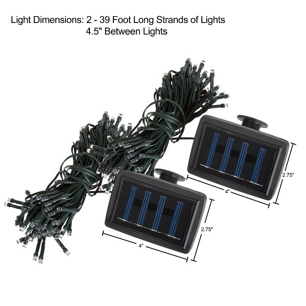 Solar Powered String Lights 2 Pack 39ft Long 100 White Led Fairy Lights Steady Or Twinkle Mode Outdoor Or Wedding Decorations By Pure Garden