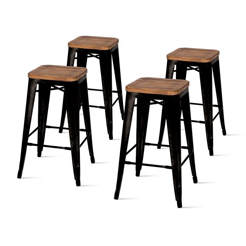 New Pacific Direct Metropolis Backless Counter Stool， (Set of 4)