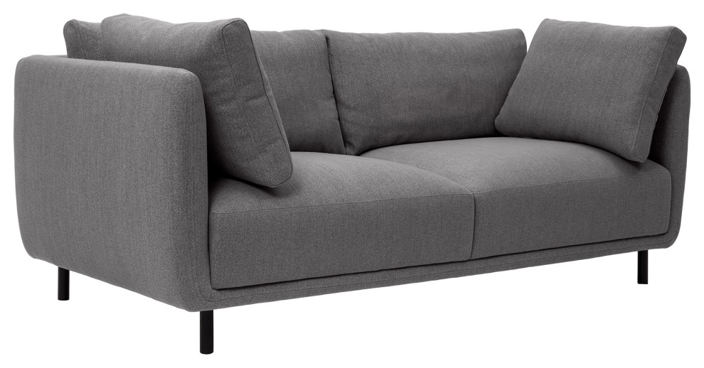 Serenity 79 quotGray Fabric Sofa with Black Metal Legs   Transitional   Sofas   by Armen Living  Houzz