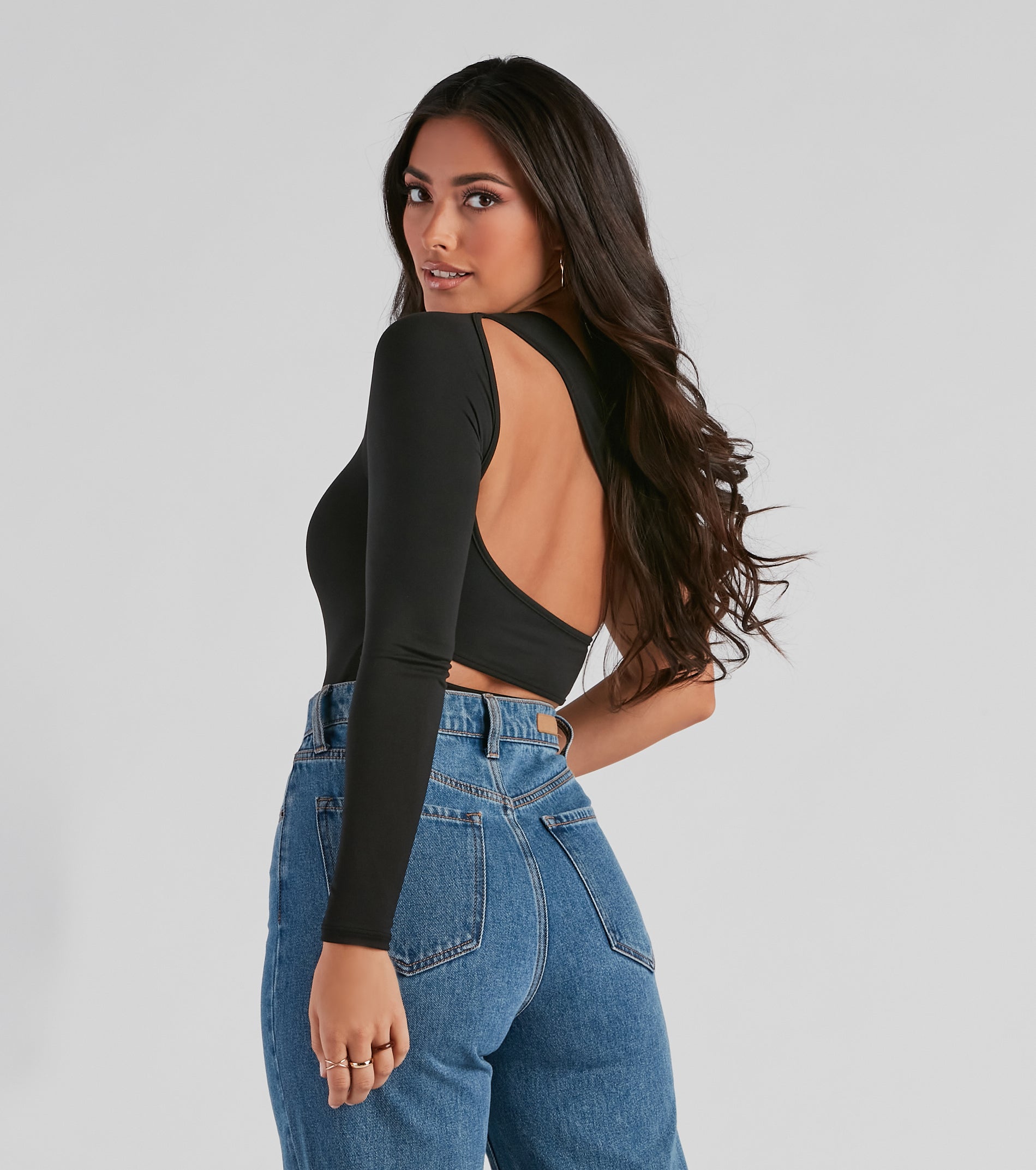 One Sided Cutout Back Bodysuit