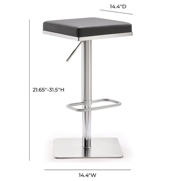 Strick and Bolton Fulla Stainless Steel Eco-leather Square Barstool