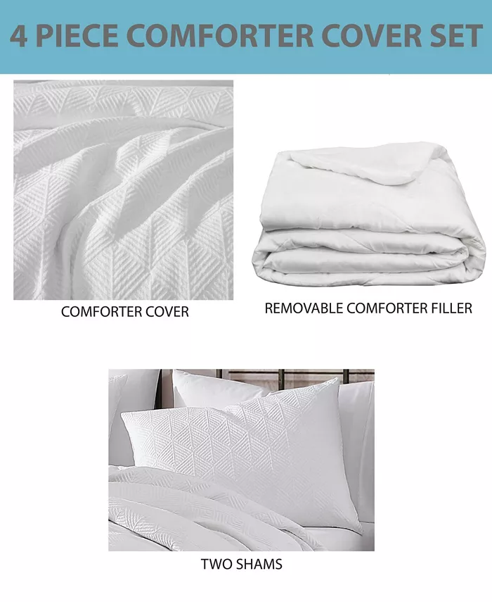 Riverbrook Home Dalan Matelasse 4-Pc. Comforter with Removable Cover Set， Queen