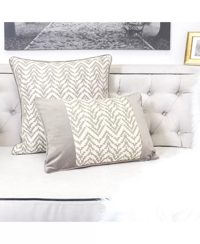 Homey Cozy Hannah Chevron Bow Throw Pillow