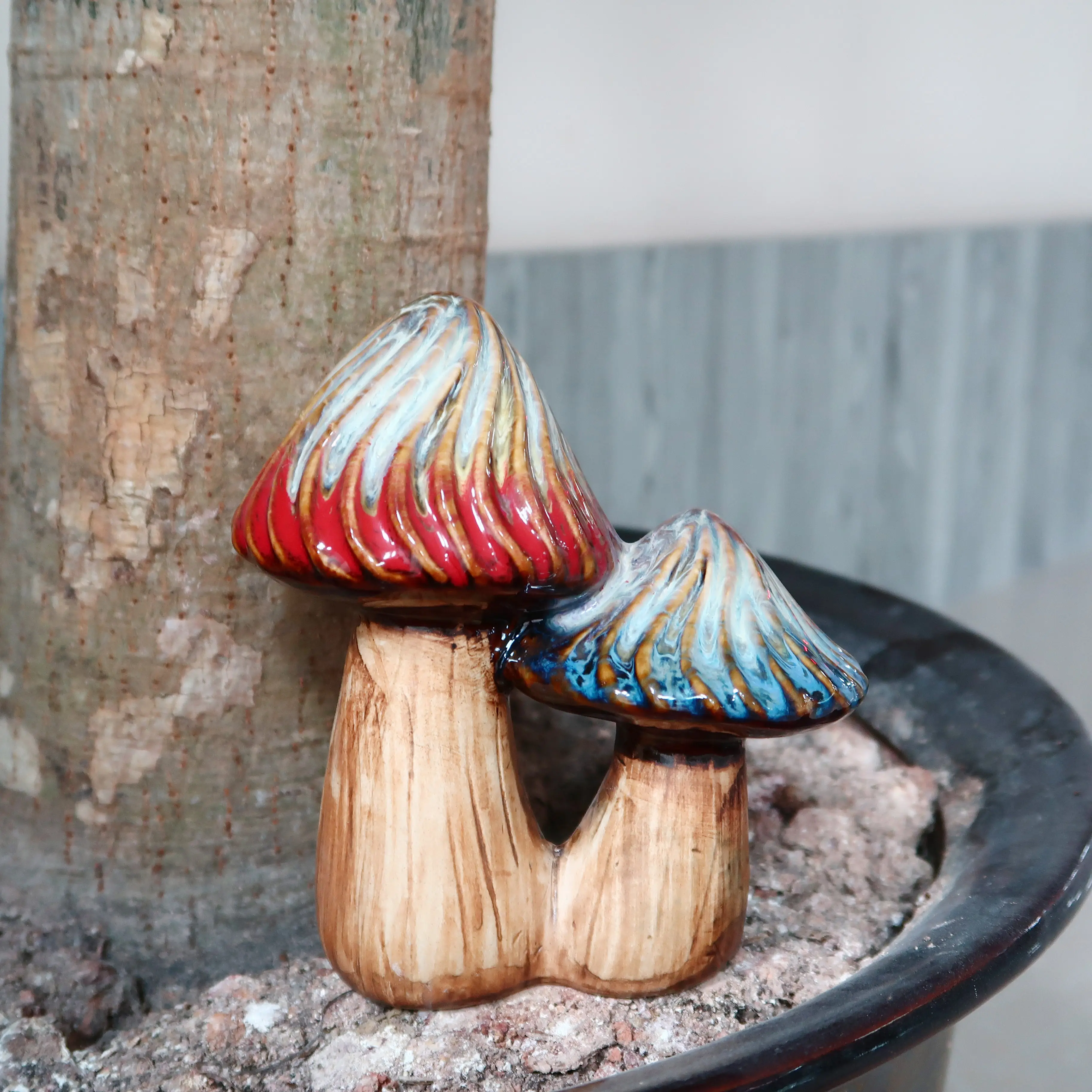 Hot Selling Cheap Custom Ceramic Mushroom Crafts Gardening Supplies Small Decorations Mushroom Handicraft Lawn Decoration