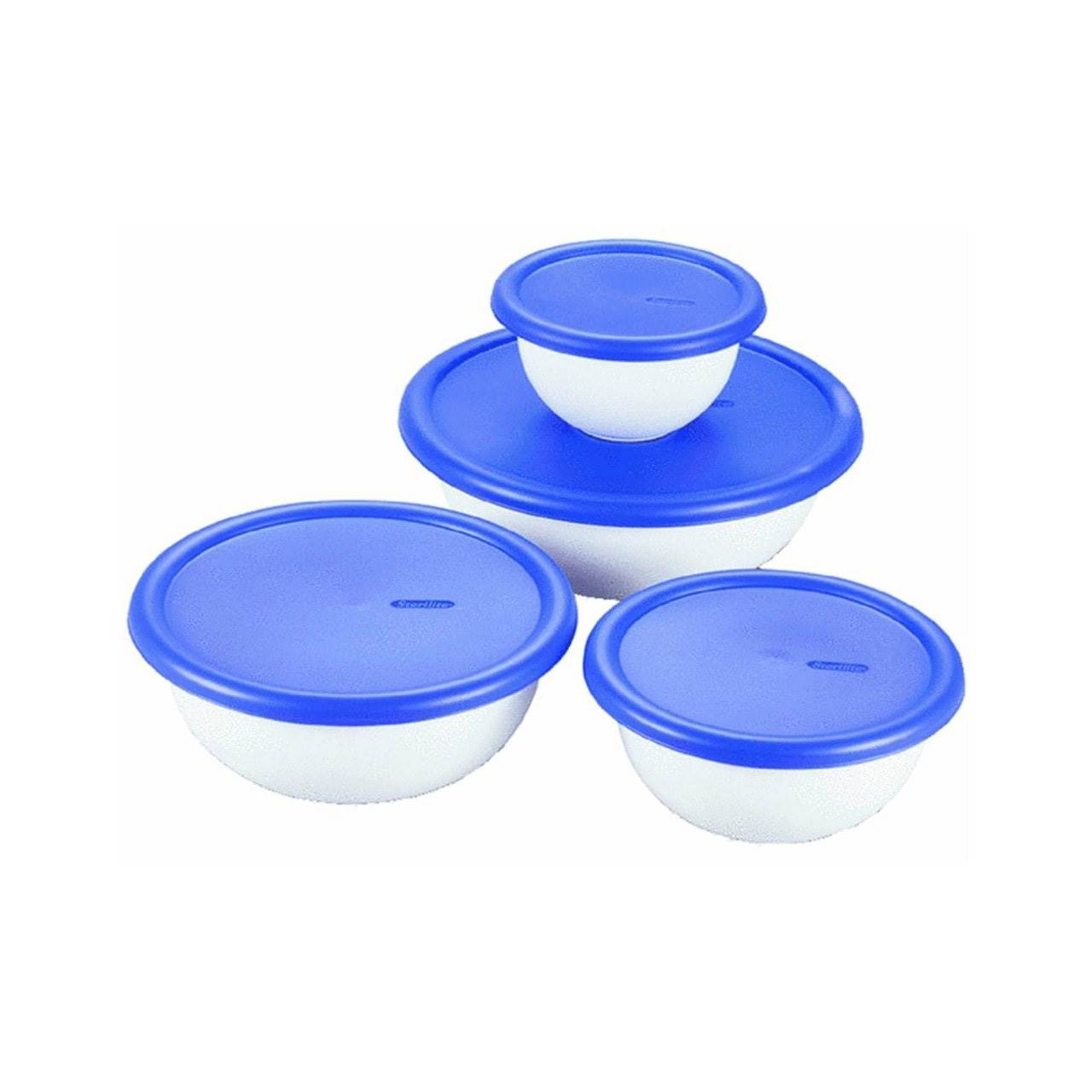 6 Pack Sterilite 07479406 8-Piece Plastic Kitchen Covered Bowl/Mixing Set w/Lids