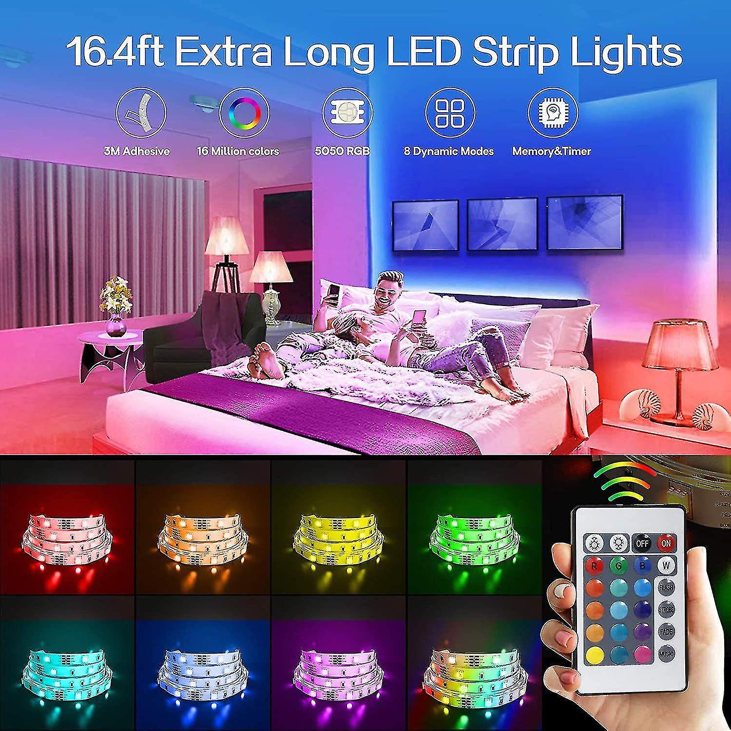 10m Bluetooth Led Strip 5050 Rgb Color Changing Light，controlled By Smartphone App44 Keys，synchroniz