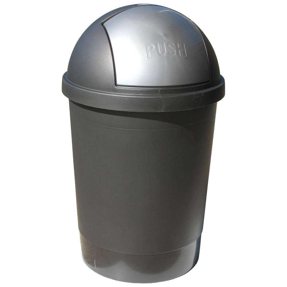 Taurus 13.2 Gal. Gray Swivel Lid Gray Trash Can 7621GY