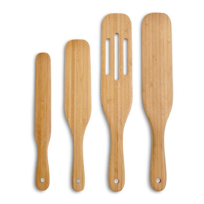 HIC Kitchen Bamboo Spurtles， Set of 4