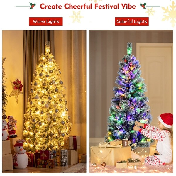 PreLit Hinged Christmas Tree with Remote Control LED Lights