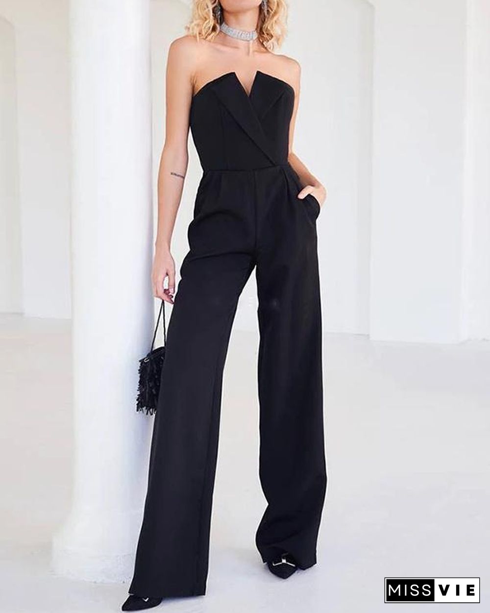 Women Formal Wide Leg Jumpsuit