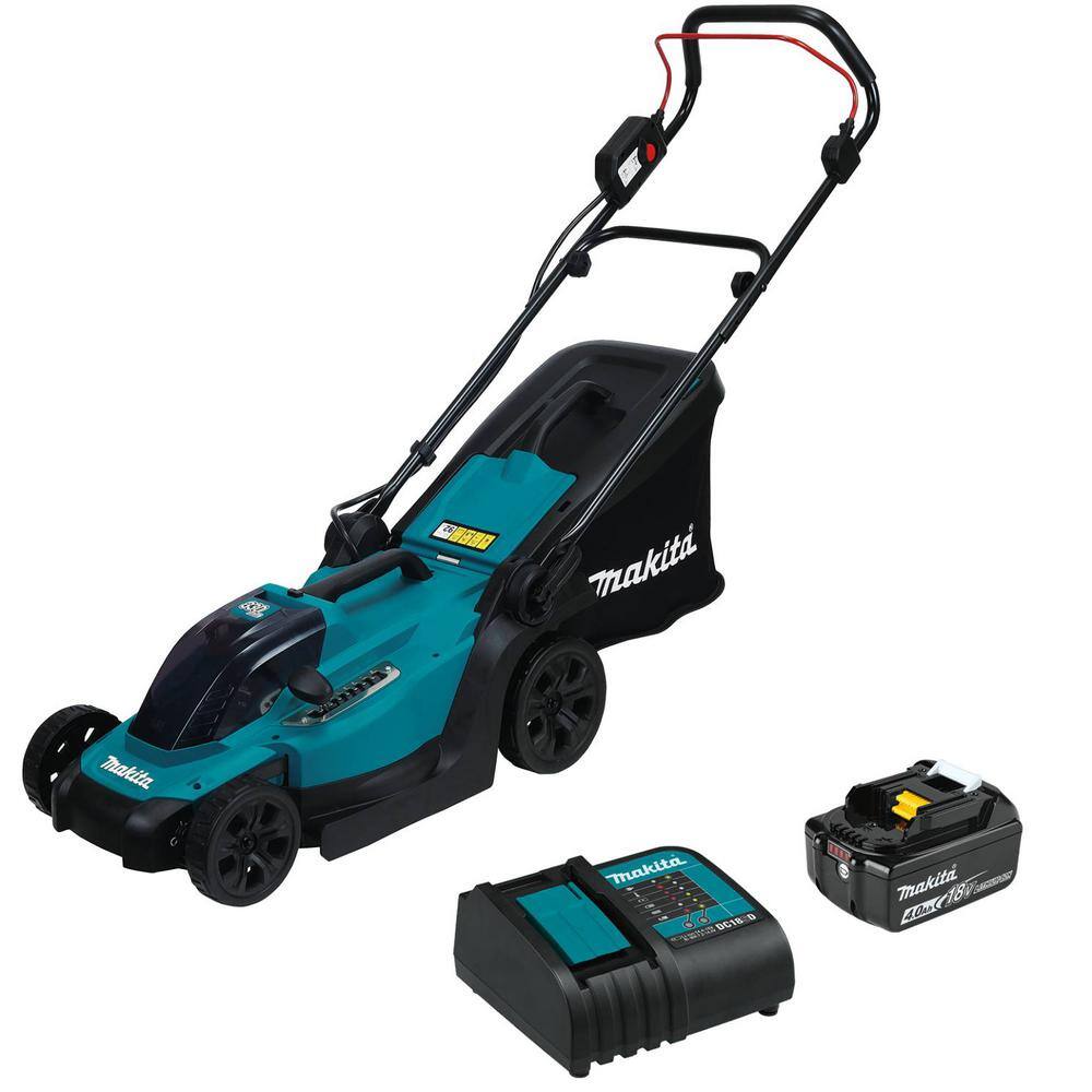 Makita 13 in. 18-Volt LXT Lithium-Ion Cordless Walk Behind Push Lawn Mower Kit (4.0Ah) XML12SM1