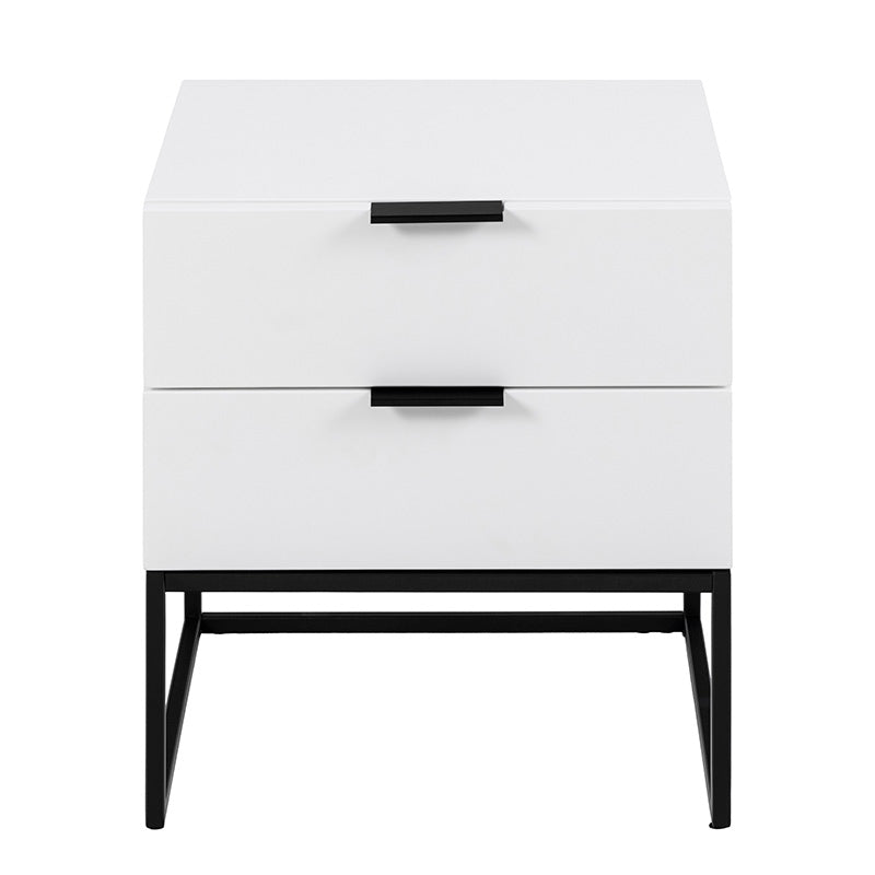 SVANA Bedside Table 40cm - White & Black