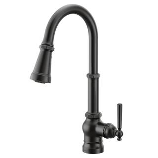 MOEN Paterson Single-Handle Pull-Down Sprayer Kitchen Faucet with Reflex and PowerBoost in Matte Black S72003BL