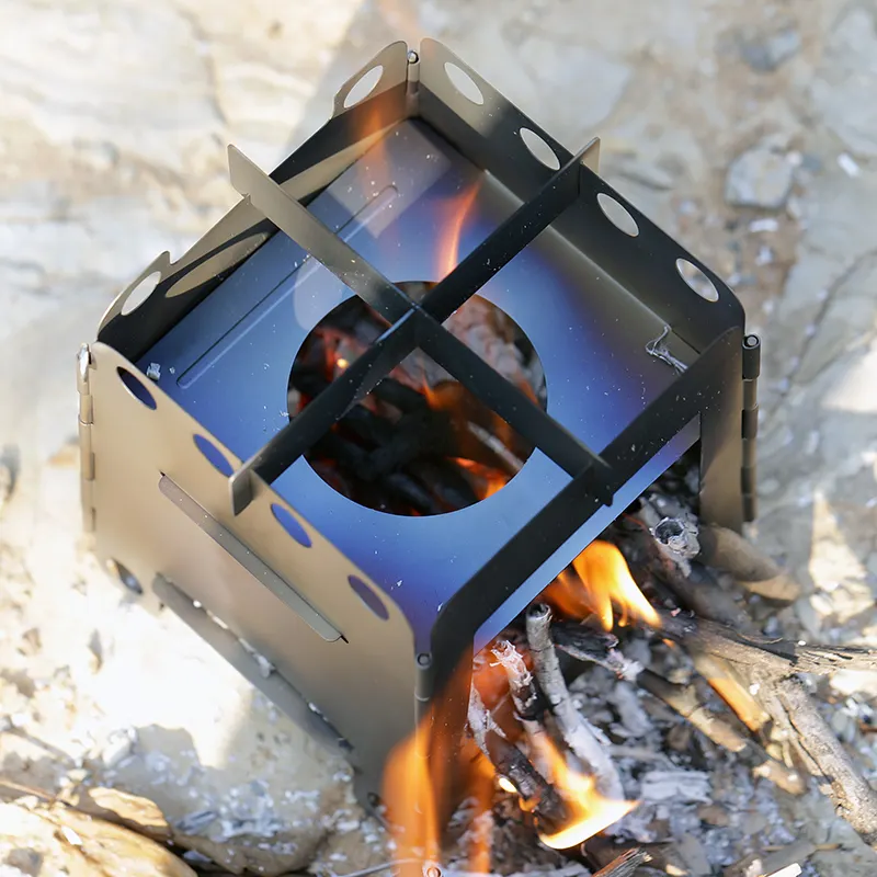 Titanium Wood Burning Stove Outdoor Camping Multi Fuels Stove BBQ camp stove for camping   hiking