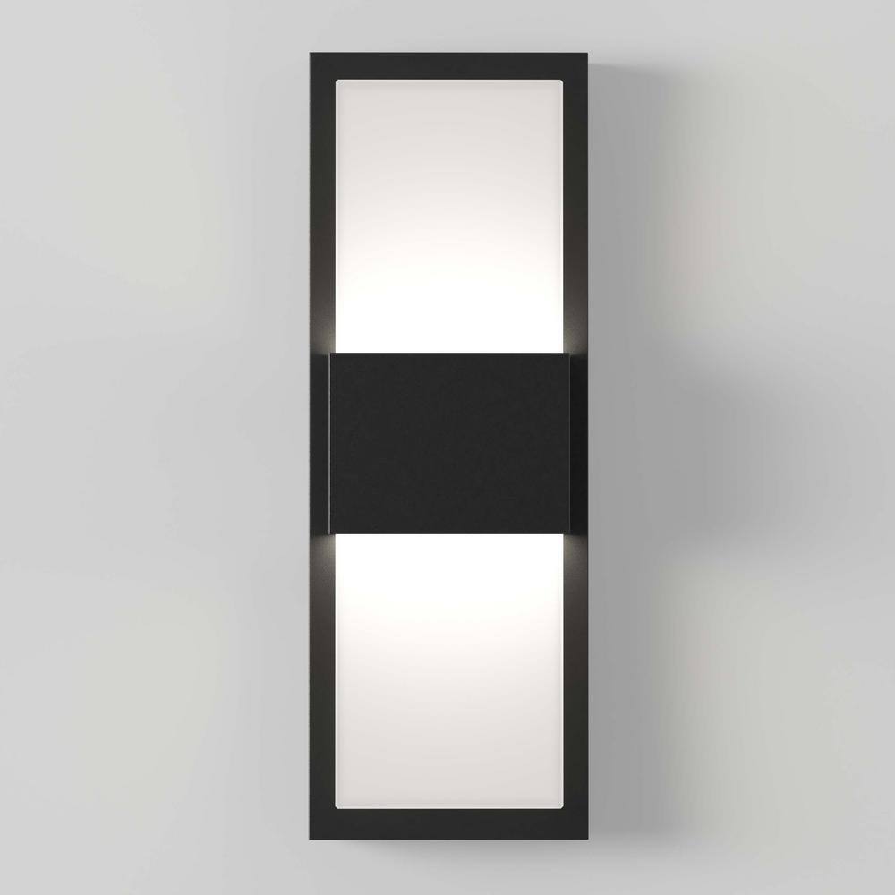 Artika Mazza Black Modern Integrated LED Outdoor Hardwired Garage and Porch Light Lantern Sconce OUT-MF-CMB