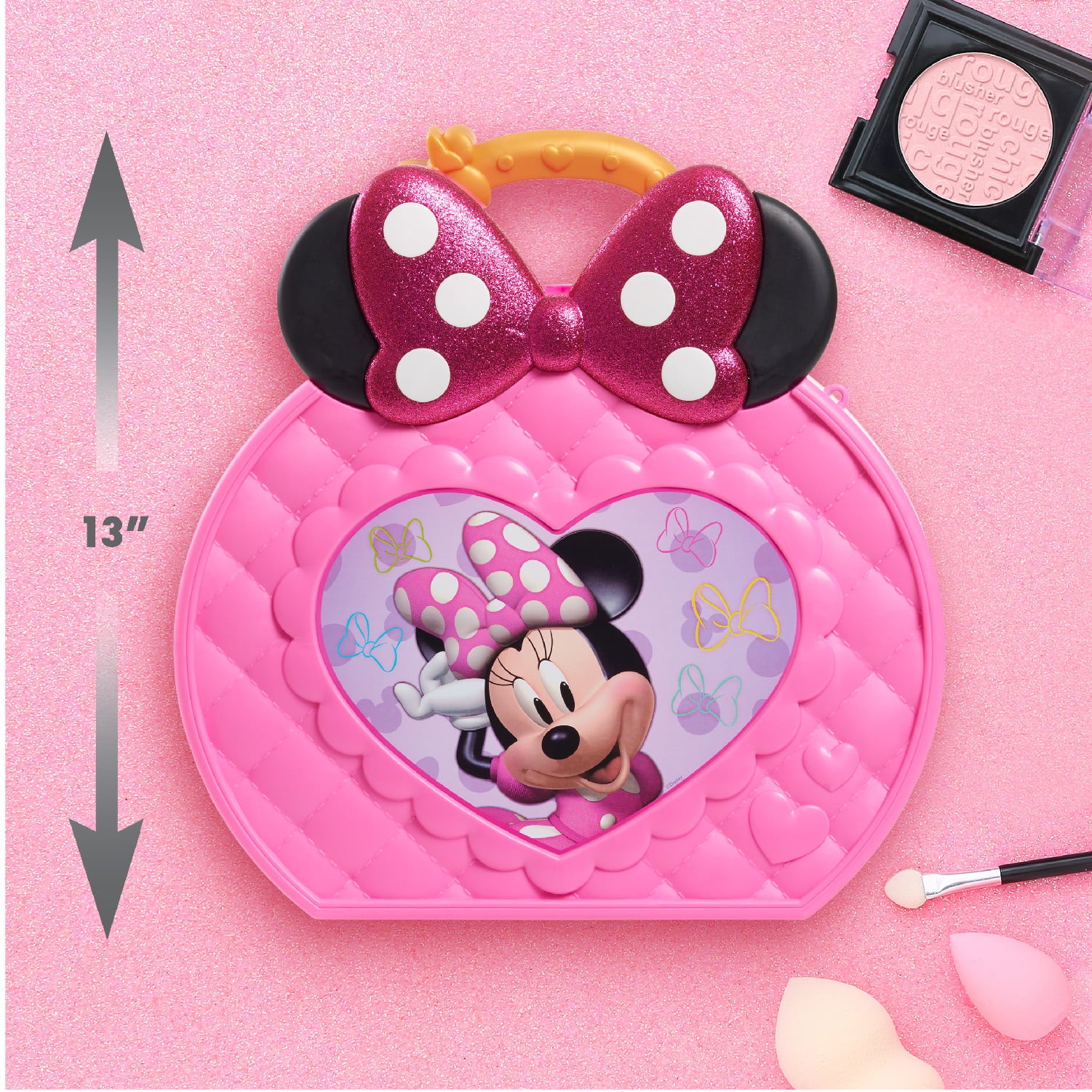 Disney Junior Minnie Mouse Get Glam Magic Table Top Pretend Play Vanity with Lights and Sounds, Officially Licensed Kids Toys for Ages 5 Up, Gifts and Presents