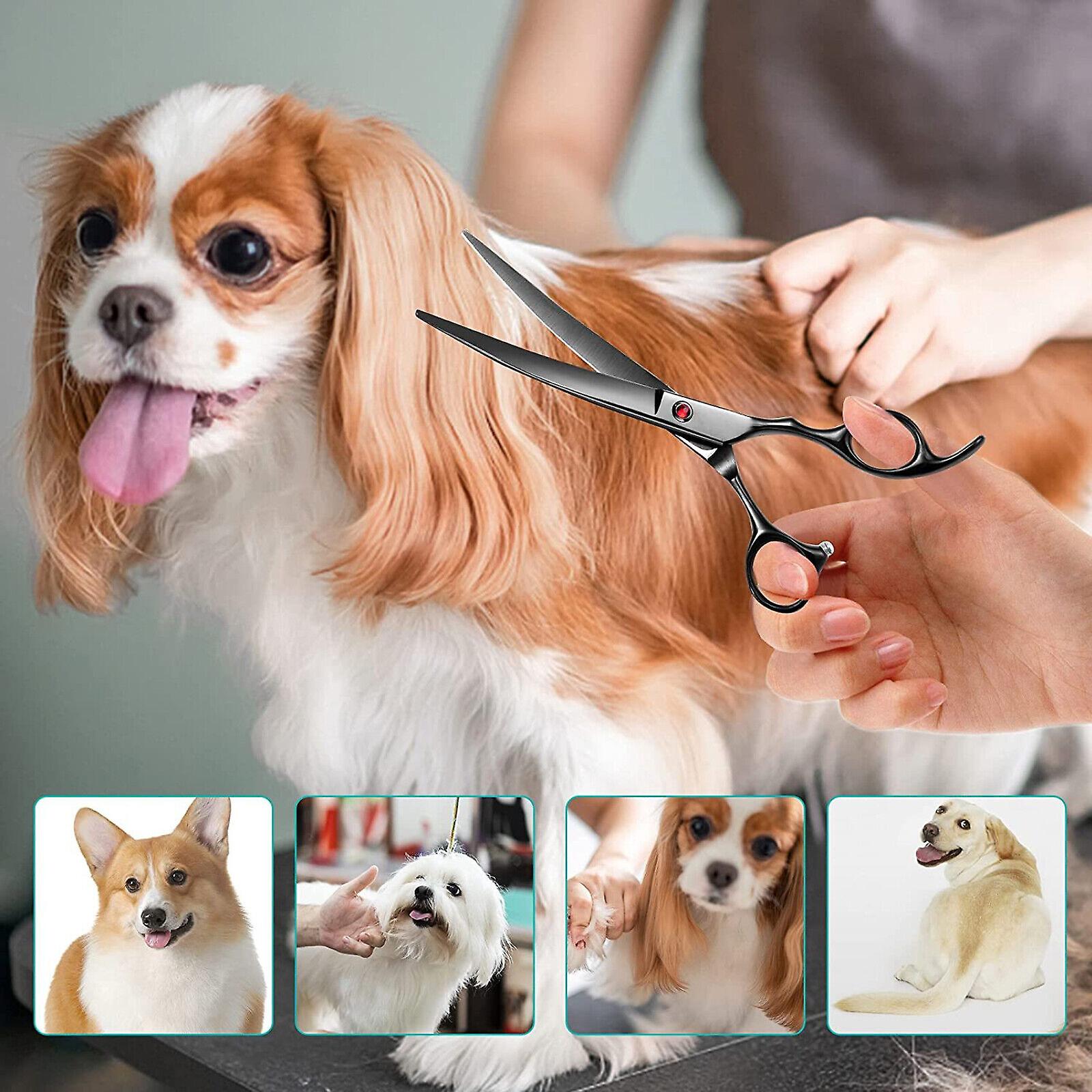 Pet Grooming Scissors Dog Cat Curved Thinning Shear Hair Cutting Professional