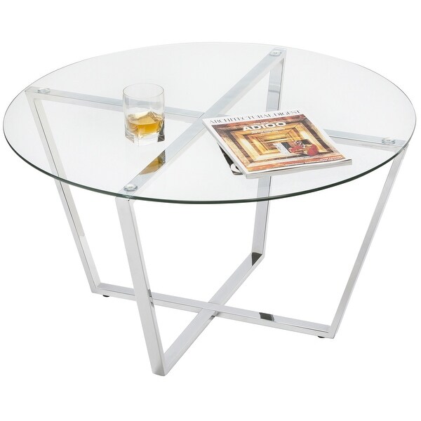 Round Metro Glass Coffee Table - Black