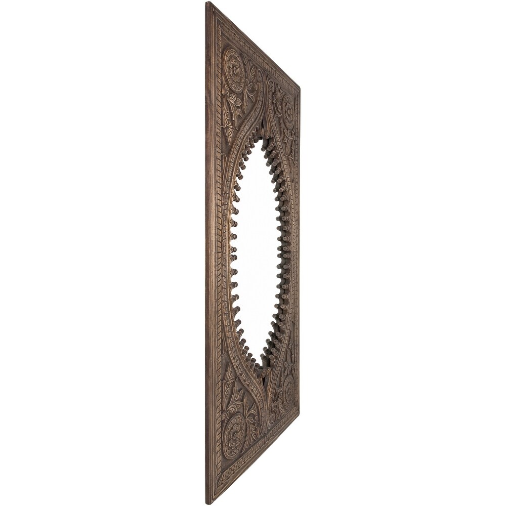 Artistic Weavers Emeka Hand Carved Wood Leaning Floor Mirror   72\
