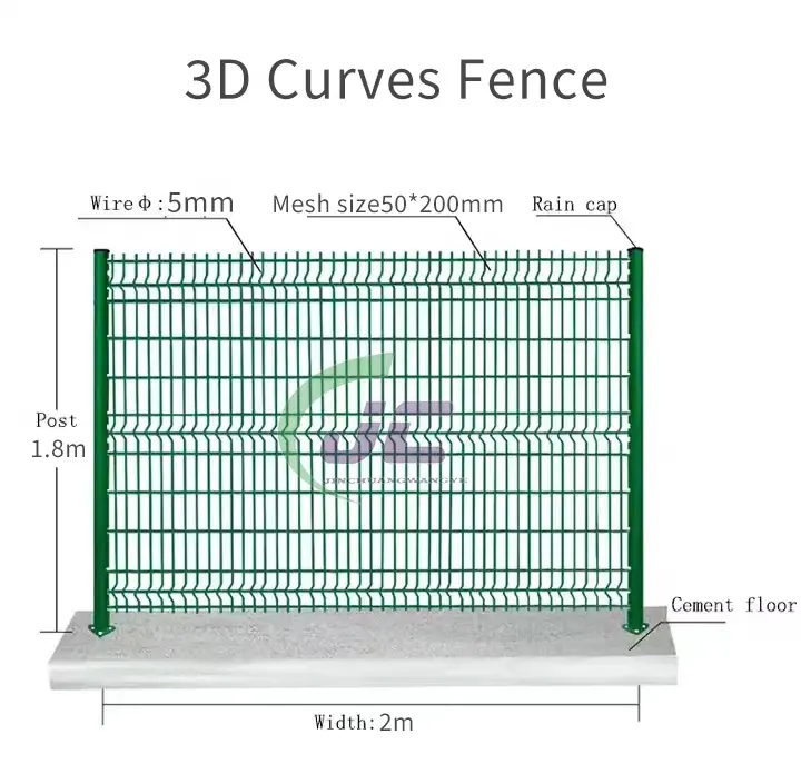 Fencing Garden Supplies Outdoor Metal Material 3D Bending Curved Welded Steel Wire Mesh Jardin Panel Fencing