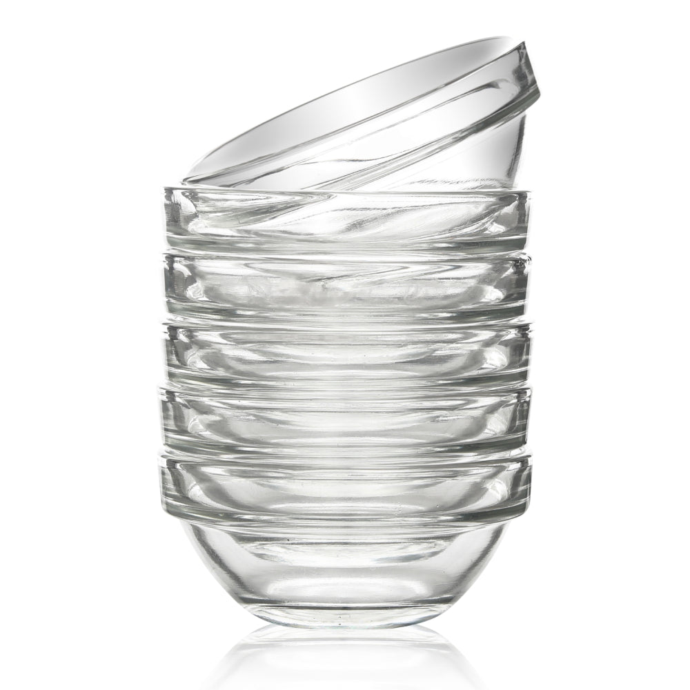 Bovado USA Glass Dip Bowls Round 2 in Clear Set of 6， 3 Pack